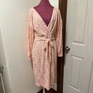 NWT Boohoo Off-The-Shoulder Lace Wrap Dress - Size 12